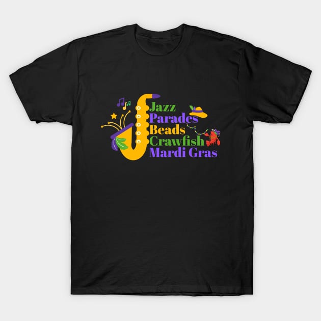 Mardi Gras Masquerade Mask Bead Parade Women Men Kids T-Shirt by AimArtStudio